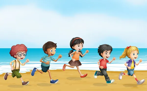 Correr niños — Vector de stock