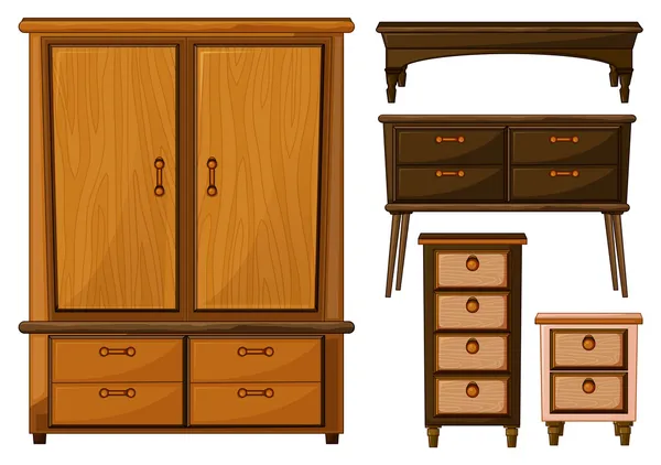 Muebles de madera — Vector de stock