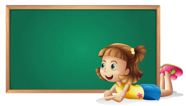 A little girl and a board — Stock Vector