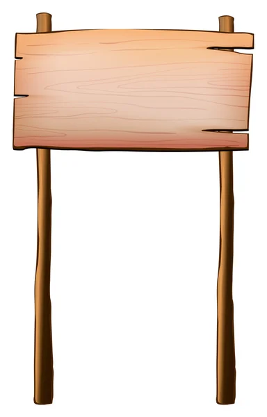 Un letrero de madera vacío con dos postes — Archivo Imágenes Vectoriales