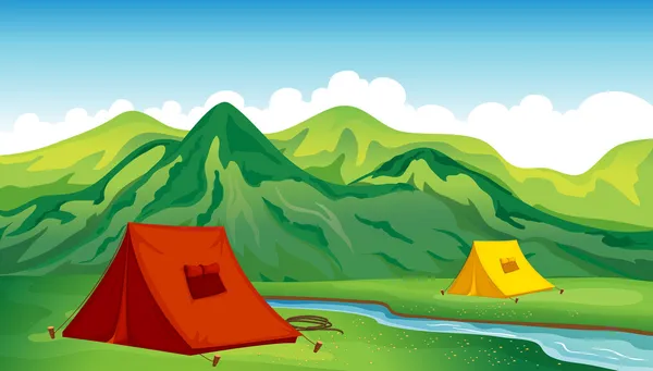 Een camping site — Stockvector