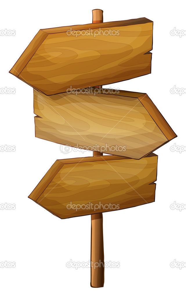 Blank wooden arrow signboard