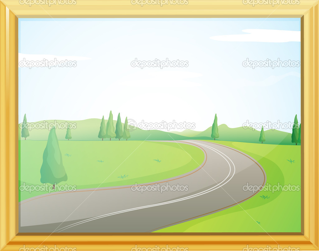 A frame of a road