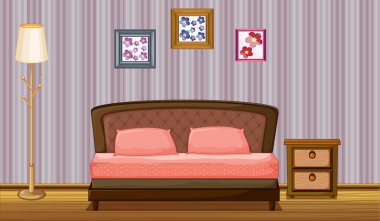 bir yatak ve bir lamba