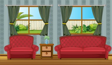 sofaset ve yan bir tablo