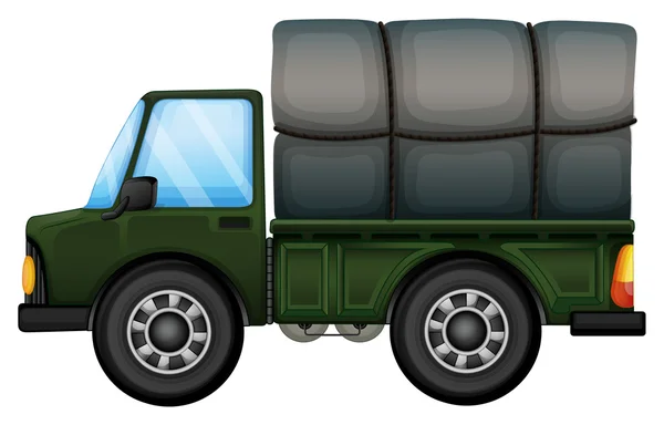 A truck carrying a foam — Stock Vector