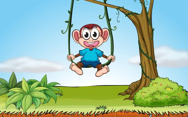Un singe qui joue — Image vectorielle