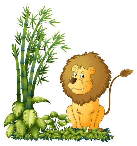 A lion showing his sharp jaw — Stock Vector