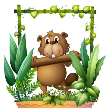 bir günlük taşıyan bir kunduz