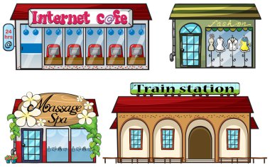 çeşitli mağazaları ve tren istasyonu