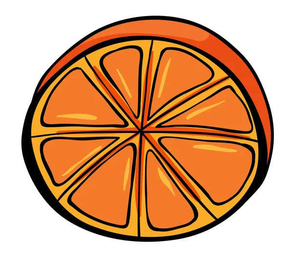 Uma laranja fatiada —  Vetores de Stock