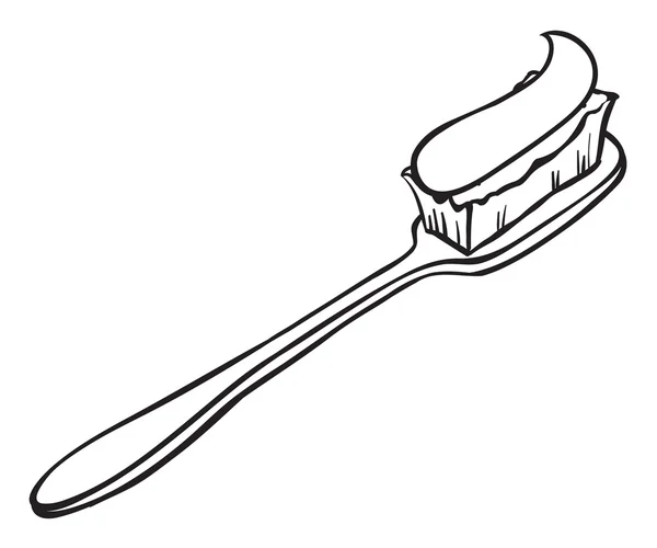 Bir diş macunu ile büyük bir diş fırçası — Stok Vektör