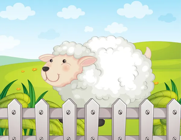Ένα χαμογελαστό πρόβατο — Διανυσματικό Αρχείο