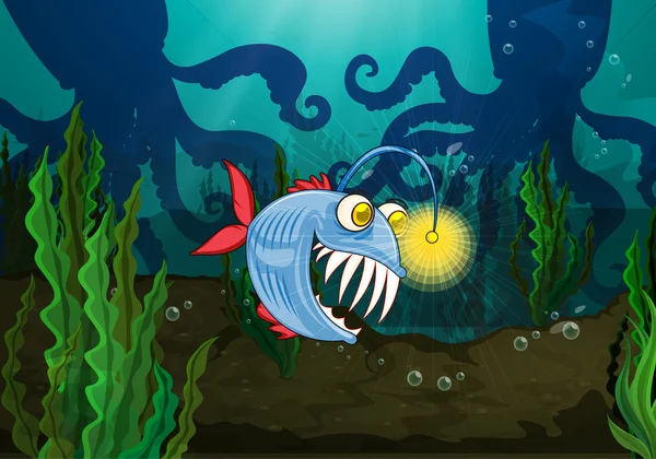 Monster ryby a chobotnice — Stockový vektor