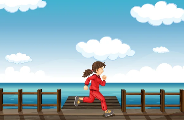 一个正在运行的女孩ένα κορίτσι που τρέχει — 图库矢量图片