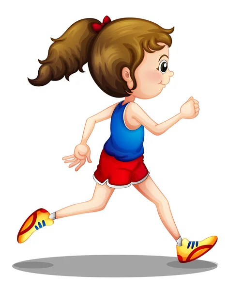 A young girl running — Stock Vector