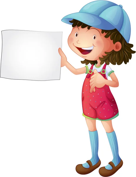 空素描垫一个微笑着的女孩 — 图库矢量图片