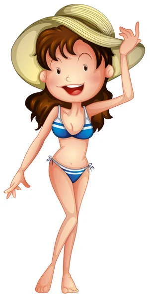 A lady with her swimming attire — Stock Vector