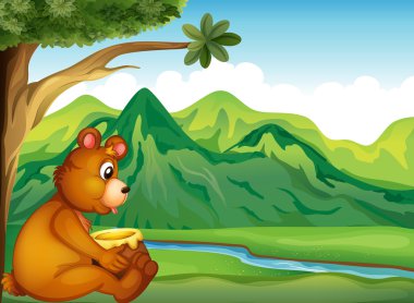 nehir izlerken bir hayvan