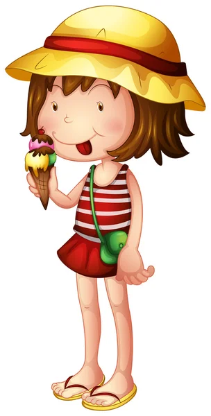 A child eating an ice cream — Stock Vector