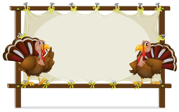 Los dos pavos — Vector de stock