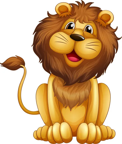 Un lion heureux en position assise — Image vectorielle