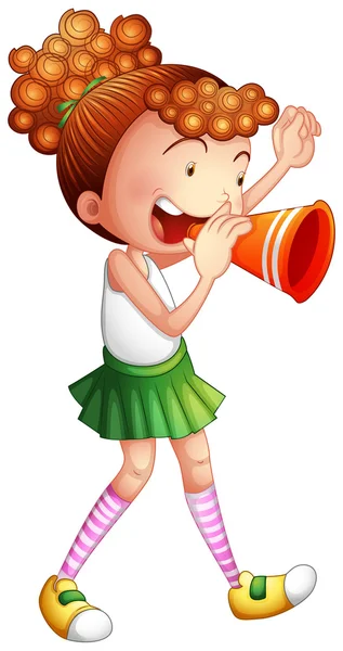 A girl with a noise maker — Stock Vector