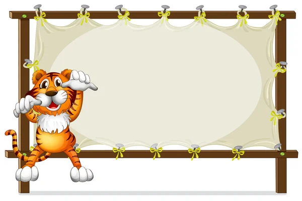 A tiger attempting to jump — Stock Vector