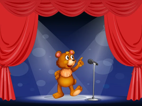 Um urso a actuar no palco —  Vetores de Stock