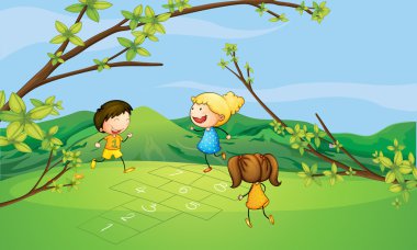 dağ oynayan çocuklar