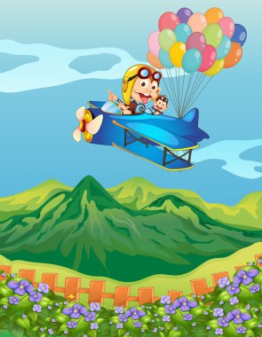 maymun balonları bir uçakta