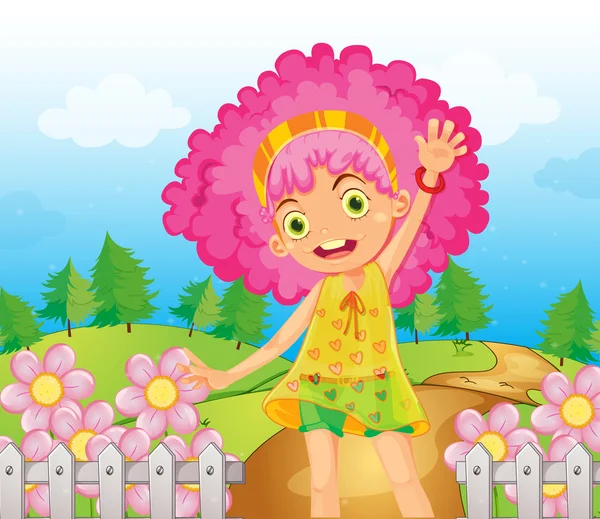 Kızıl saçlı bir gülümseyen kız