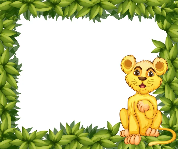 Een gele tijger in een lommerrijke frame — Stockvector