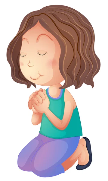 A woman praying — Stock Vector