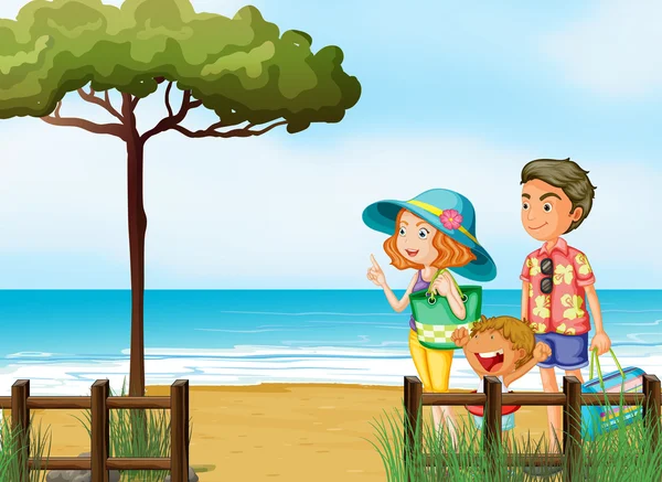 A family at the beach — Stock Vector