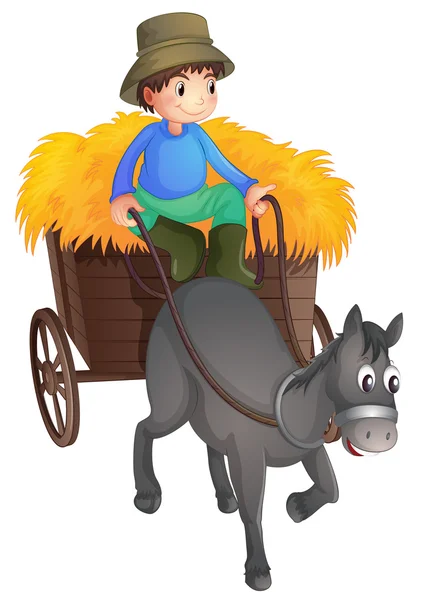 A man with a horse — Stock Vector