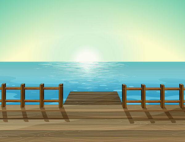 A view of a port and the sea