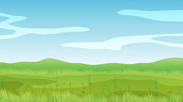Ett tomt fält under en klarblå himmel — Stock vektor