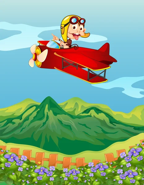 kırmızı bir uçakta bir maymun