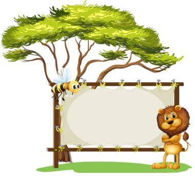 korkunç bir aslan ve arı