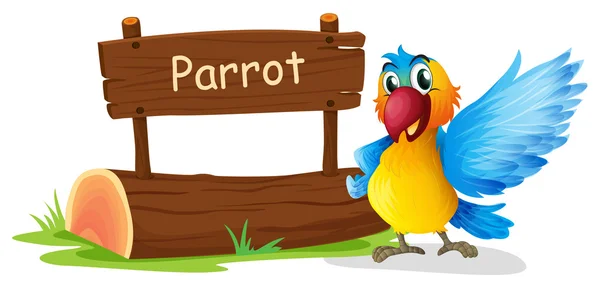 Barevný papoušek vedle dávaného — Stockový vektor