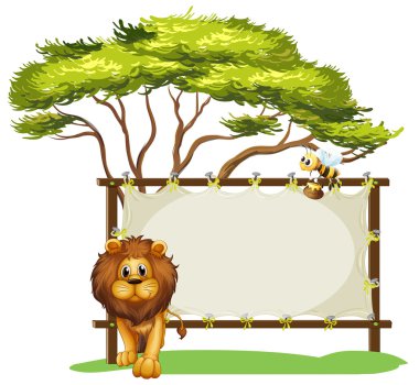 hayvan ve böcek yanında boş bir şablon