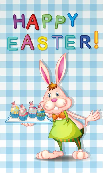 En påsk hälsning med en kanin — Stock vektor