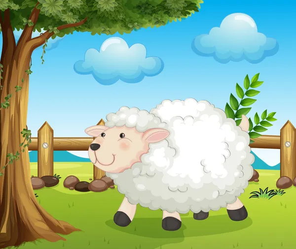 A sheep inside the fence — Stock Vector