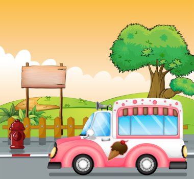 pembe dondurma otobüs ve boş bir yönetim kurulu