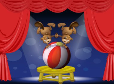 A circus show with the beavers