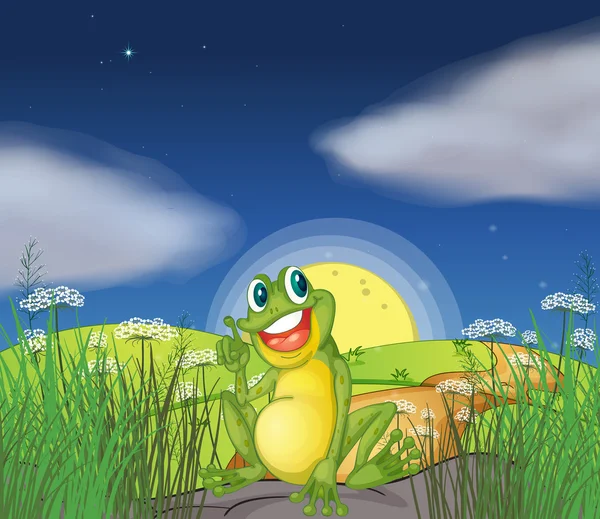 A frog at the top of the hill — Stock Vector