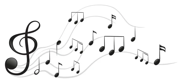 Différentes notes musicales — Image vectorielle