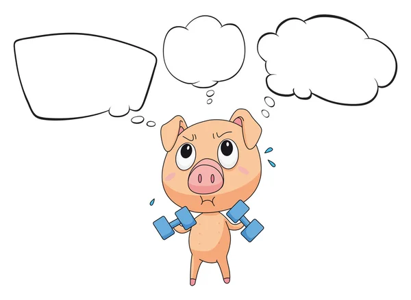Een varken met lege toelichtingen — Stockvector