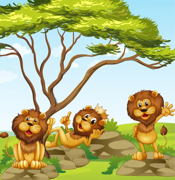 Un groupe de lions — Image vectorielle